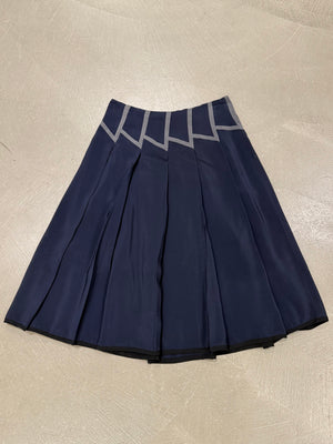 1990s Prada geometric pleated midi skirt