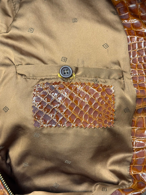 1990s Gianni Versace embossed crocodile leather jacket