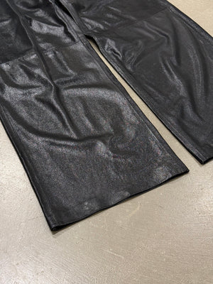 2000s Gucci by Tom Ford blistered leather wide pants