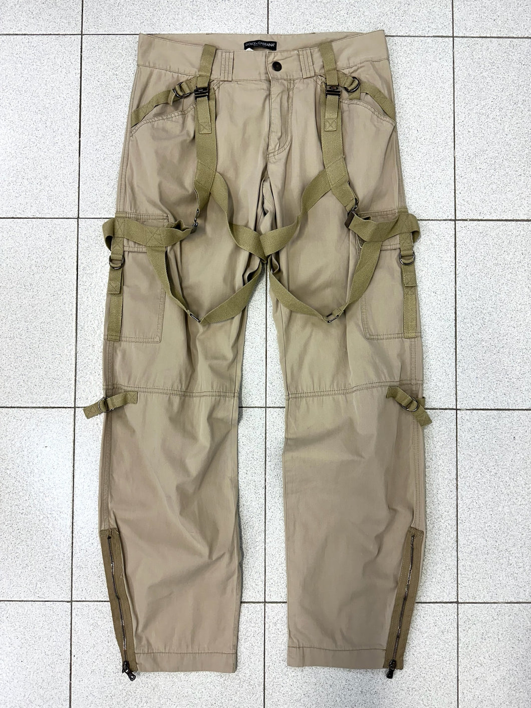 SS2004 Dolce & Gabbana Bondage parachute cargo pants