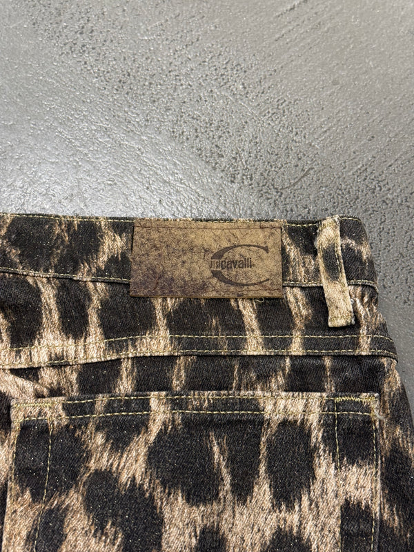 2000s Roberto Cavalli leopard print jeans