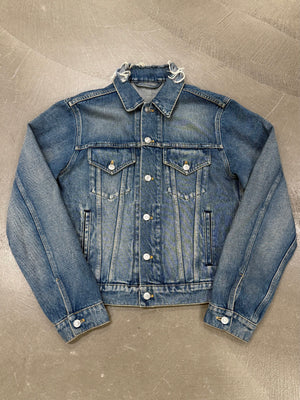 2016 Balenciaga back embroidered logo denim jacket