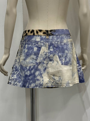 2000s Roberto Cavalli Leopard print mini skirt