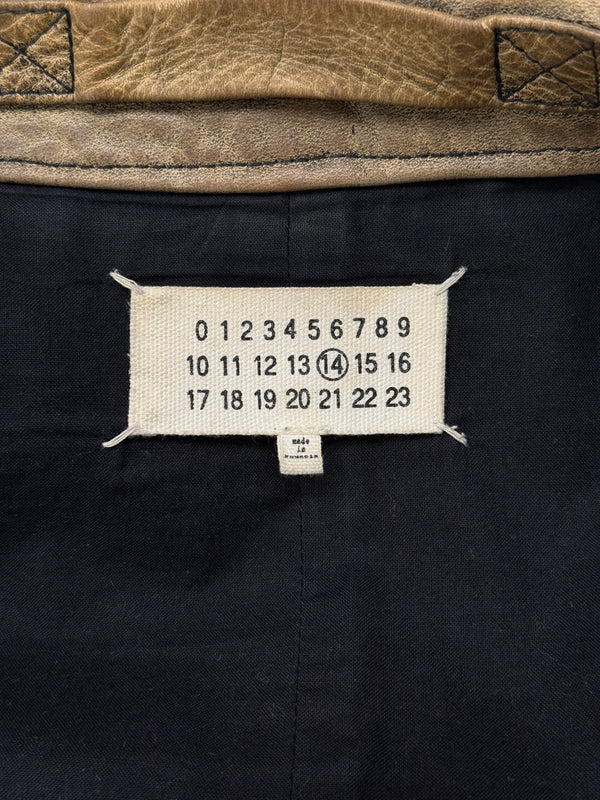 A/W2012 Maison Margiela distressed five zipper leather jacket