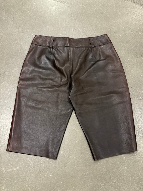 2000s Loewe leather shorts