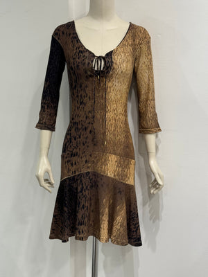 2002 Roberto Cavalli lace-up dress