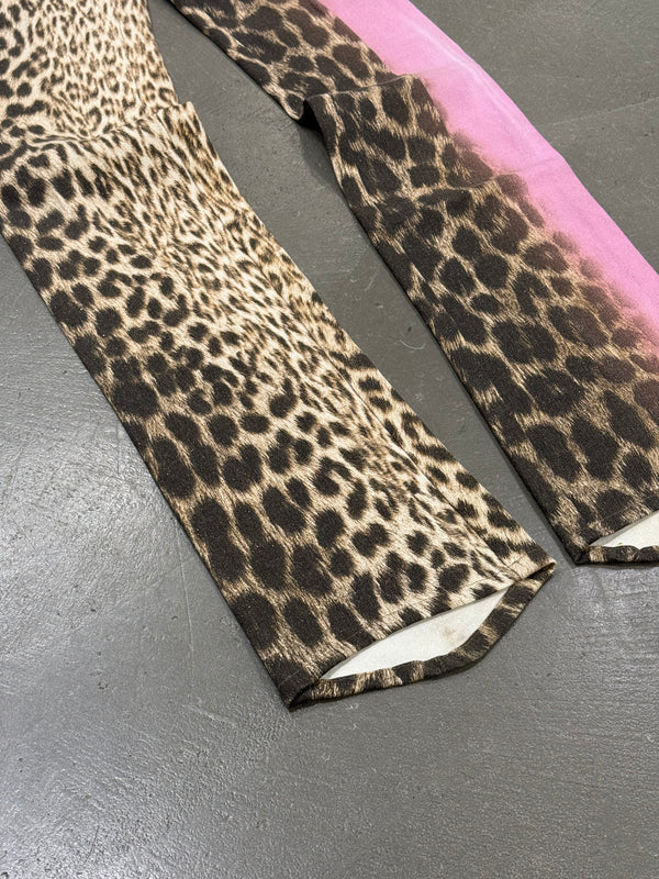 2000s Cavalli leopard print denim pants