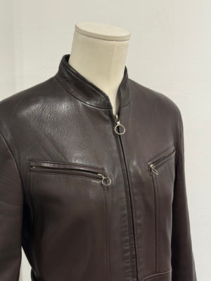 1990s Giorgio Armani moto biker leather jacket