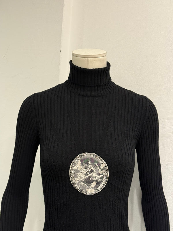 A/W2007 Jean Paul Gaultier medallion print corduroy turtleneck