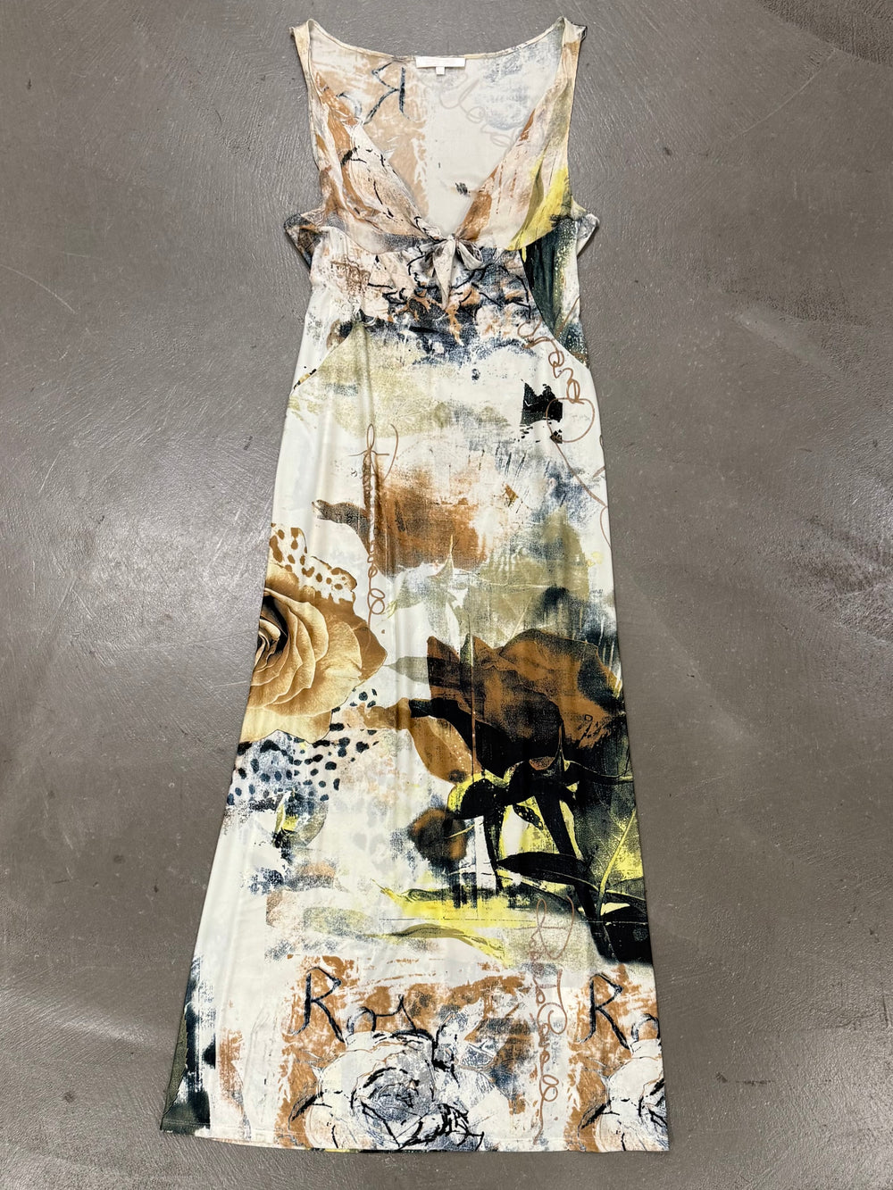 2000s Roberto Cavalli floral silk long dress