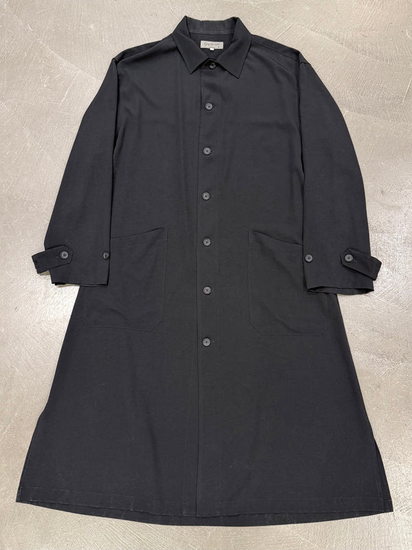 2019-2020 Yohji Yamamoto satin maxi- shirt