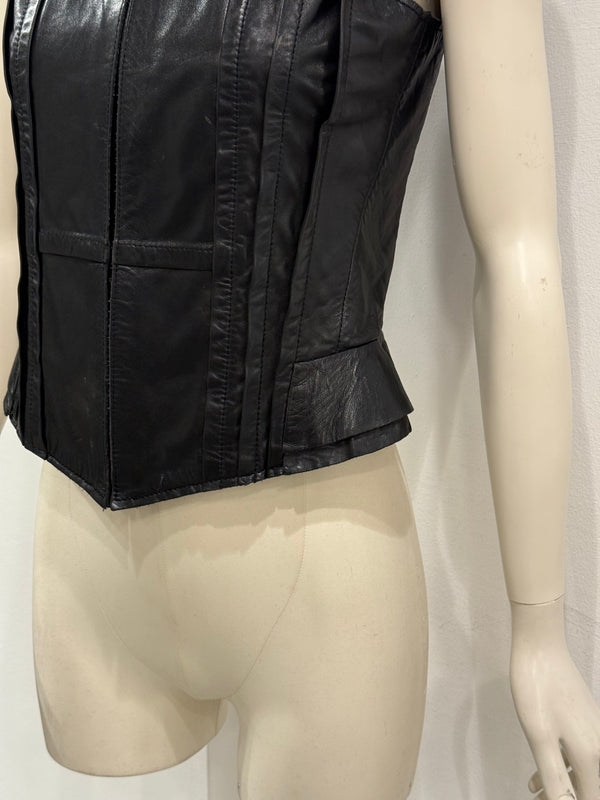 1990s Balenciaga paneled biker leather vest
