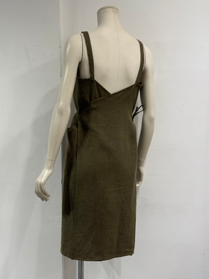 1990s Prada linen wrap dress