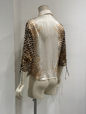 2000s Roberto Cavalli Leopard Print silk shirt