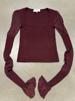 A/W2002 Yves Saint Laurent by Tom Ford sheer sleeve top
