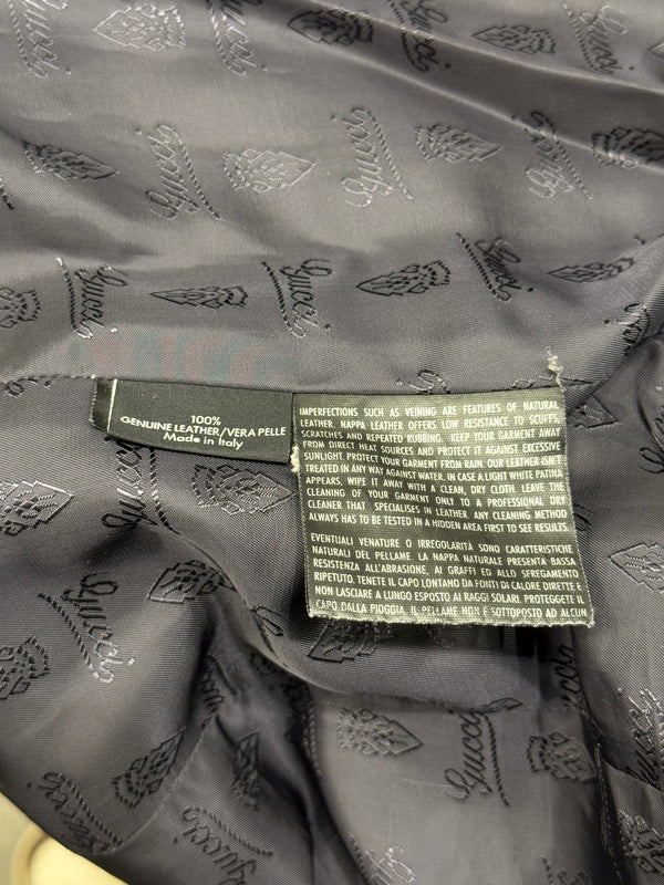 2000s Gucci belted biker leather jacket