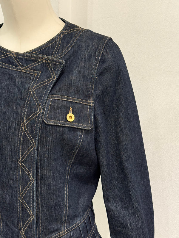 S/S2004 Gucci paneled biker denim jacket