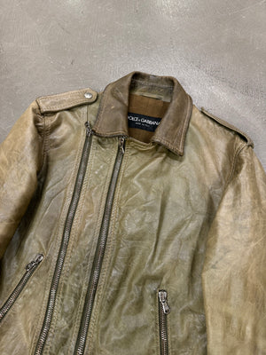 A/W2001 Dolce & Gabbana faded zip aviator jacket