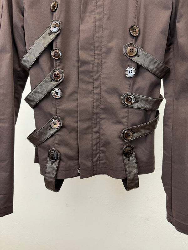 1990s Dirk Bikkembergs bondage leather straps jacket