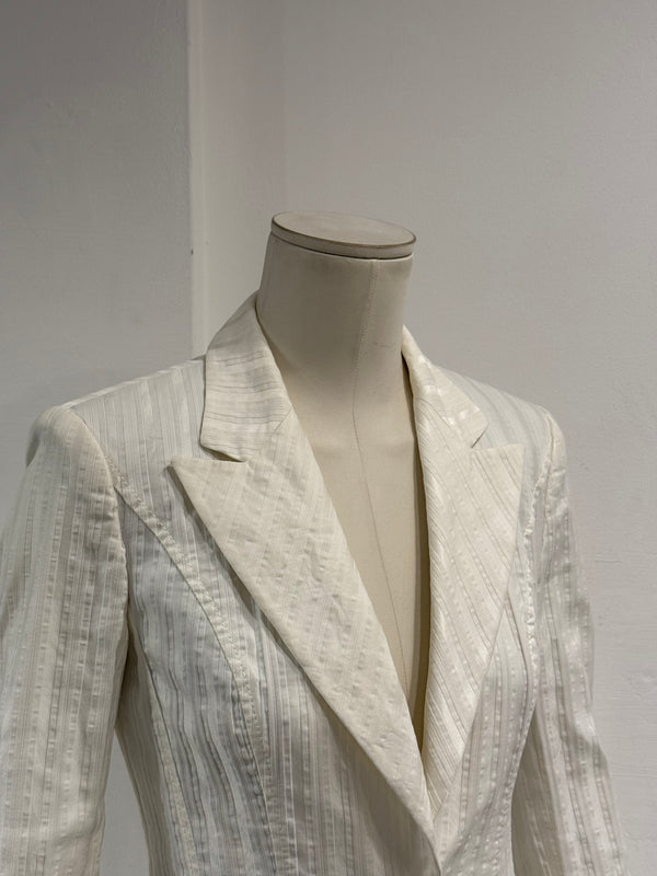 2000s Cavalli pleated blazer and skirt set