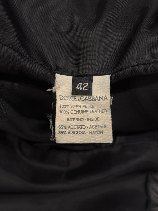 2000s Dolce & Gabbana fitted leather jacket
