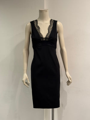 2000s Roberto Cavalli lace trim midi dress