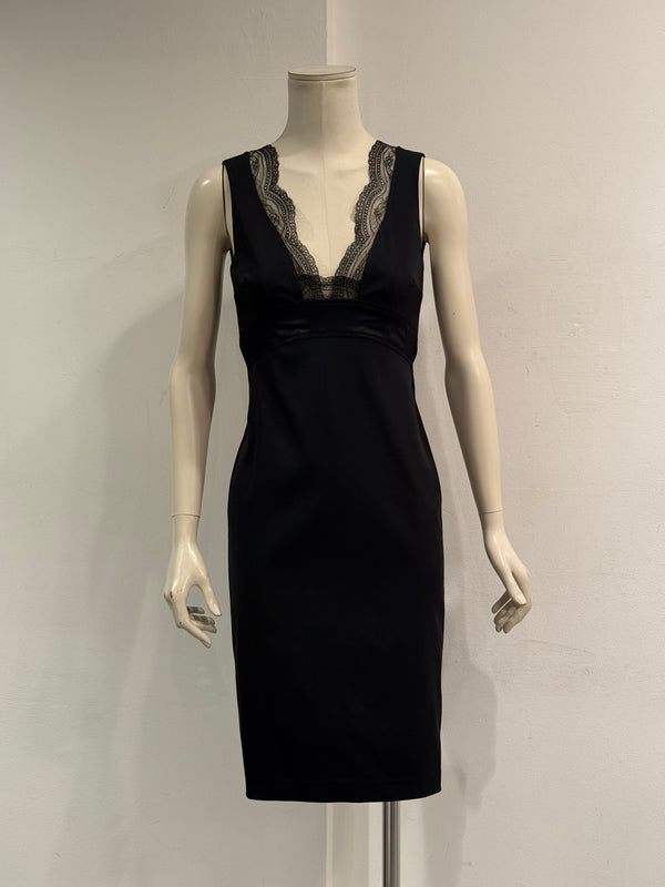 2000s Roberto Cavalli lace trim midi dress
