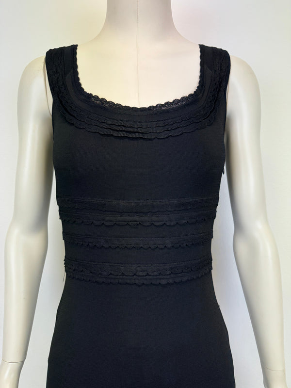1990s Christian Dior scallop layered knit dress