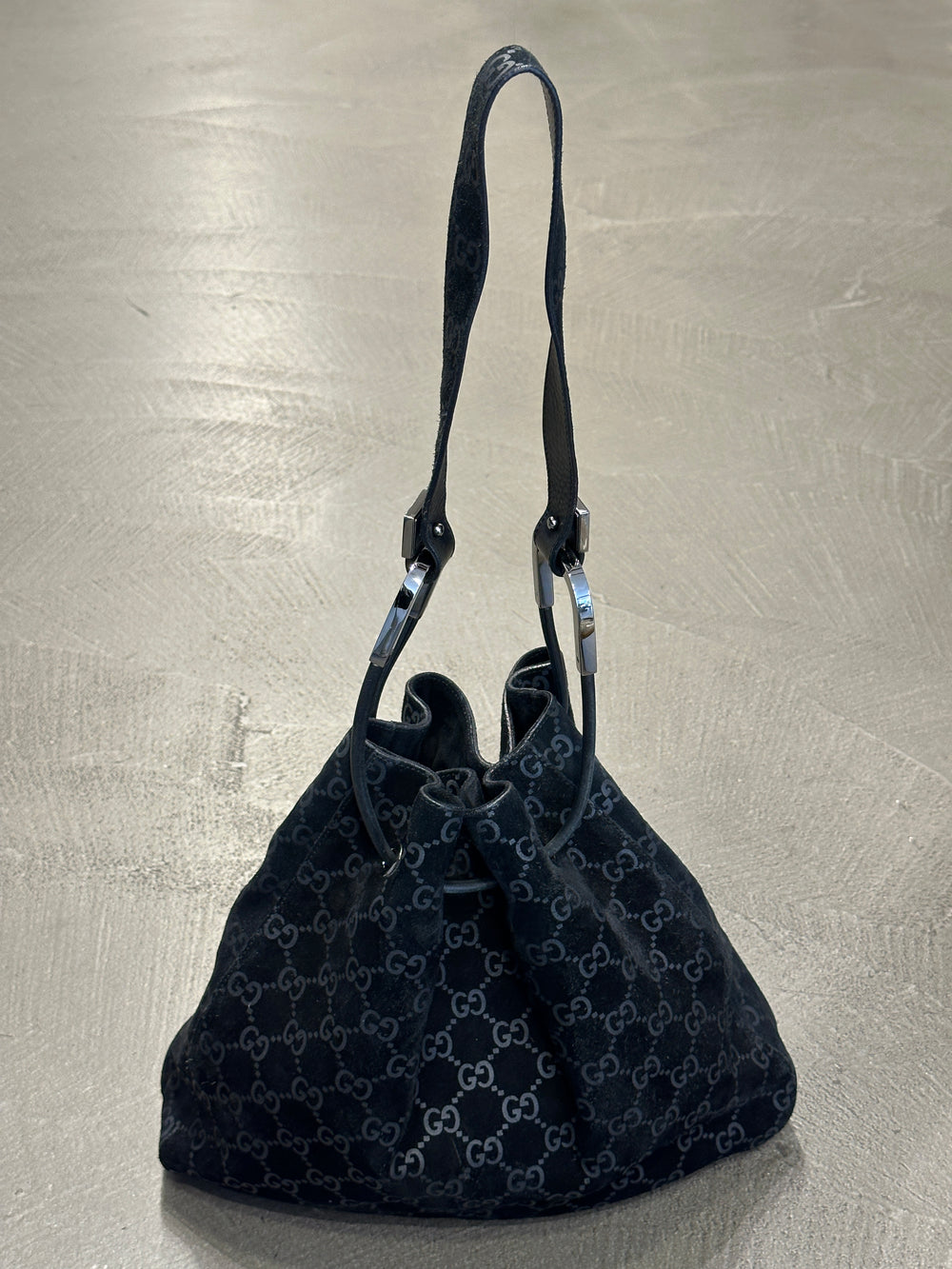 F/W1997 Gucci by Tom Ford monogram suede hobo bag