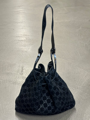 F/W1997 Gucci by Tom Ford monogram suede hobo bag