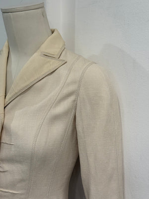 2000s Louis Vuitton structured cropped linen peplum jacket