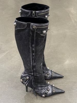 Balenciaga heeled city boots - new