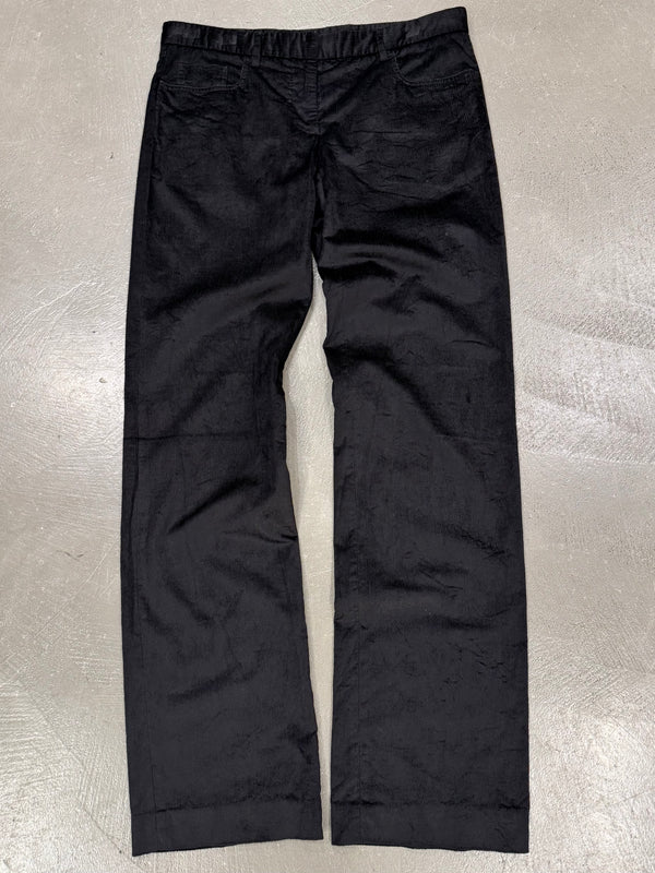 2000s Helmut Lang coated velour pants