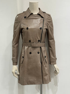 2000s Miu Miu leather trench coat