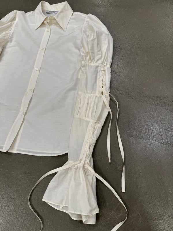 A/W 2002 Yves Saint Laurent by Tom Ford runway lace-up shirt