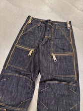 Load image into Gallery viewer, 2000s Dolce &amp; Gabbana multi zipper raw denim cargo pants
