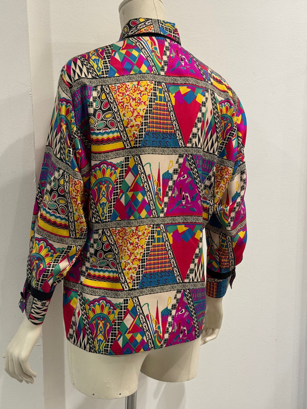 1991 Gianni Versace mixed print silk shirt