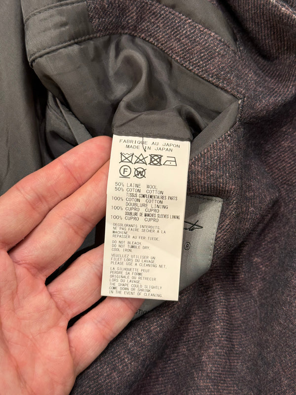 A/W2024 Yohji Yamamoto Pour Homme Runway “Lady Print” Pinched Shoulder Long coat
