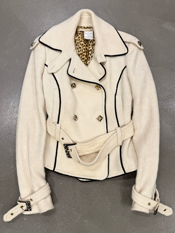 2000s Roberto Cavalli tweed set jacket & skirt