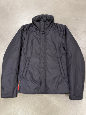 2000s Prada puffer moto jacket