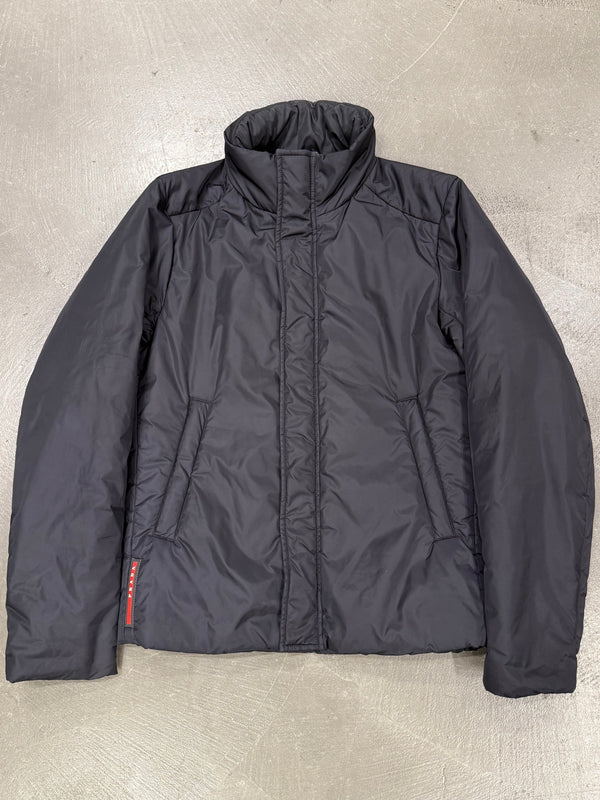 2000s Prada puffer moto jacket