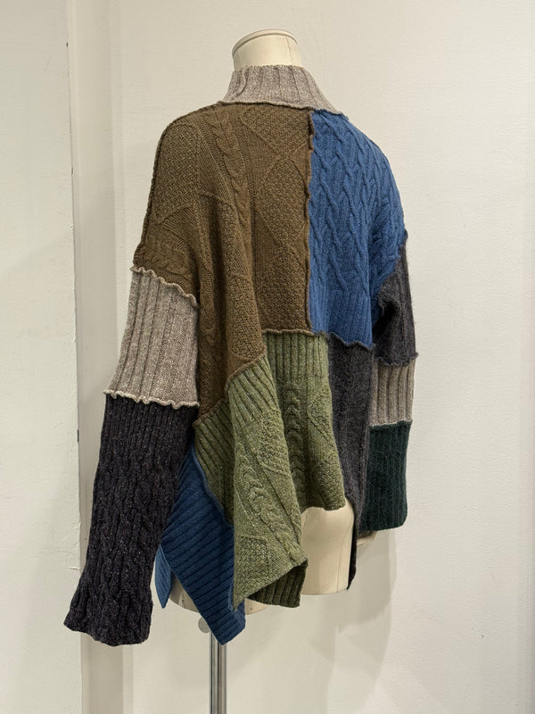 1994 Dolce & Gabbana “Le Maglie” runway patchwork reconstructed knit cardigan