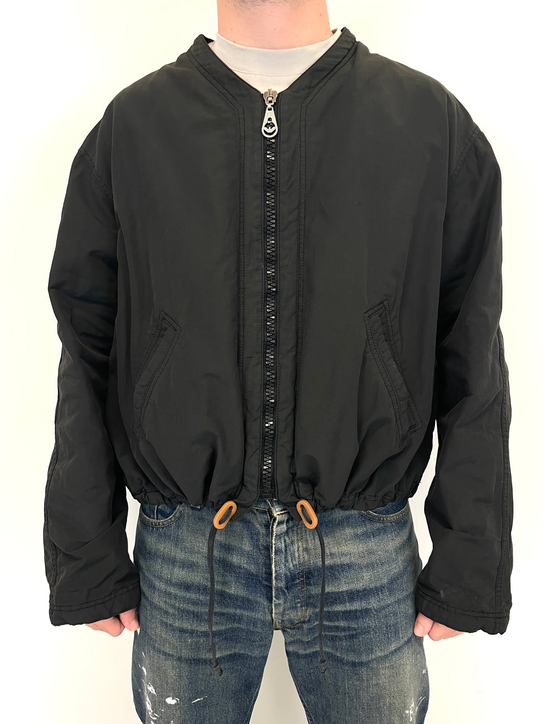1993 Armani oversized cropped bomber jacket