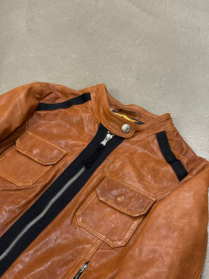 2000s Dolce & Gabbana paneled moto jacket