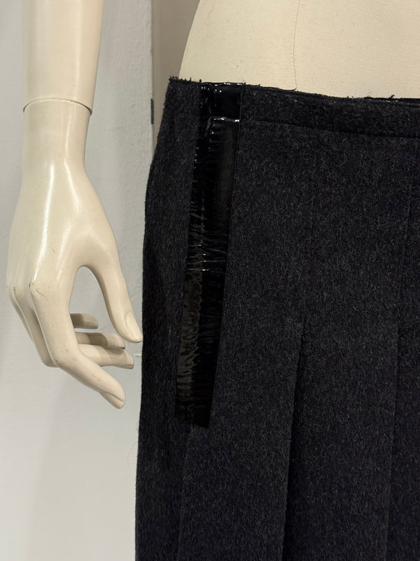 2007 Prada bondage mini pleated wool skirt