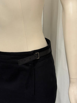 2000s Gucci by Tom Ford wool skirt with leather insert