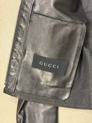 A/W2004 Gucci by Tom Ford cafe racer biker leather jacket
