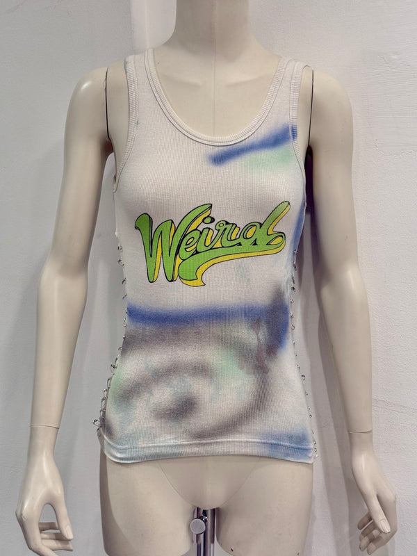 2000s Dolce & Gabbana safety pint graffiti "weird" top