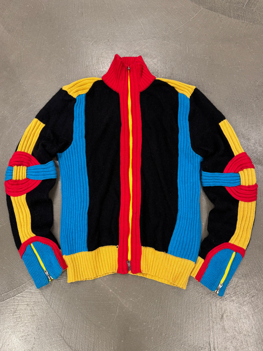 A/W2005 Gianfranco Ferré patchwork hand knitted sweater