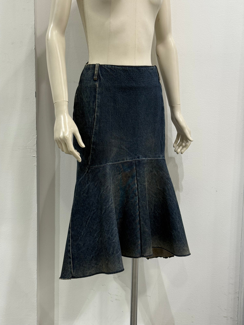 2020 Balenciaga by Demna midi denim skirt